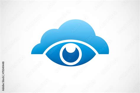 eye vision cloud abstract logo vector Stock Vector | Adobe Stock