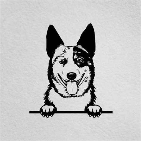 Peeking Cattle Dog, Blue Heeler, Cattle Dog Decal, Red Heeler, Heeler ...