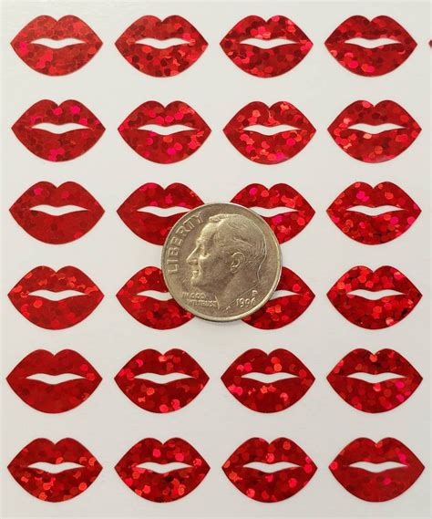 Red Lips Glitter Stickers Set of 50 or 100 Sexy Red Glitter - Etsy