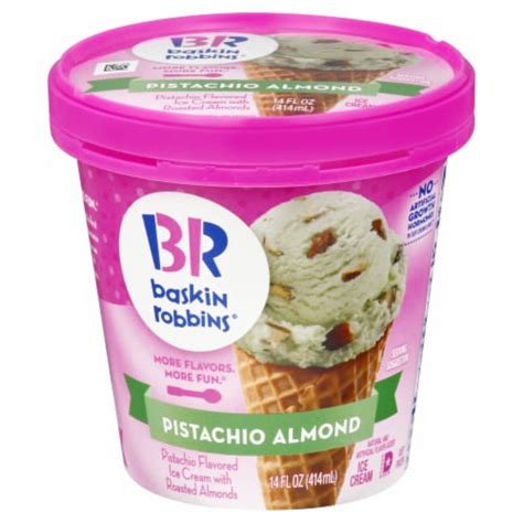 Baskin Robbins Pistachio Almond Ice Cream Pint, 14 oz - Kroger