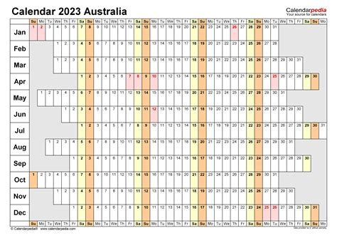 australia calendar 2023 free printable pdf templates australia - free ...