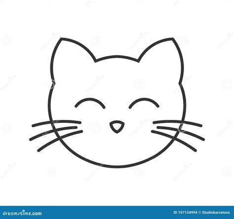 Cat Face Outline Drawing