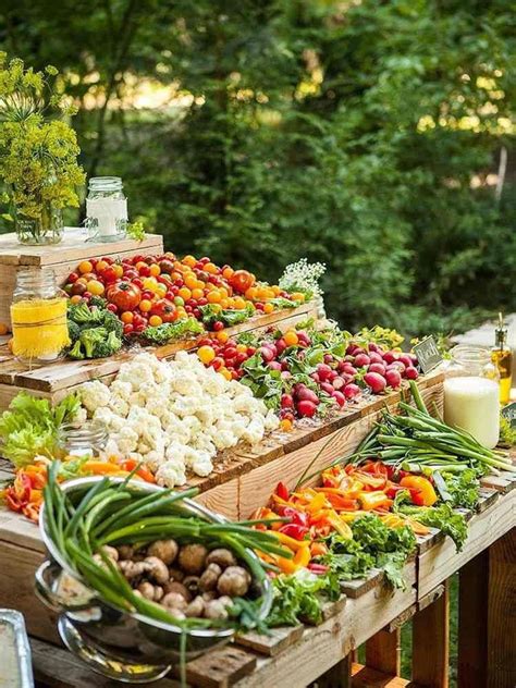 mariage vegan de style bohème chic avec buffet de crudités