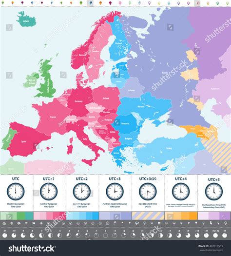 Time Zone Map Of Europe With Cities