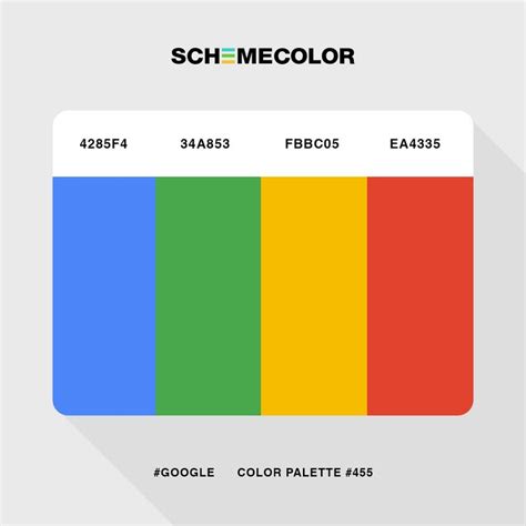 Google's Official Brand Color Codes | Logo color schemes, Color palette ...