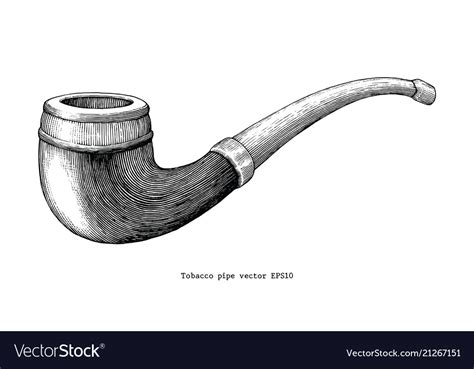 Tobacco pipe hand drawing vintage clip art Vector Image