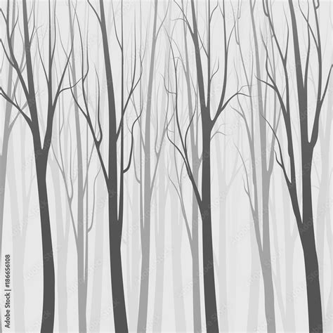 Background with forest, trees silhouette. Vector illustration. Stock ...