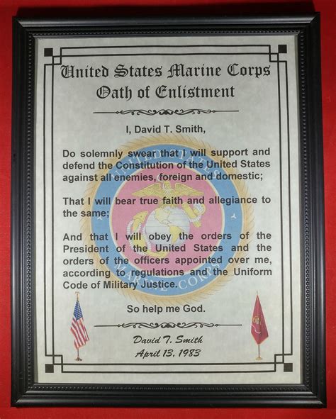 Oath of Enlistment Certificate: U.S. Marines PERSONALIZED with | Etsy