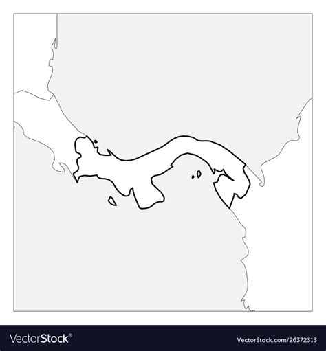 Map panama black thick outline highlighted Vector Image