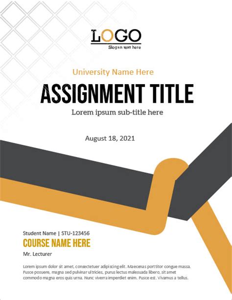 University Assignment Cover Page