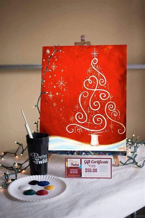 Christmas tree Painting with a Twist | Christmas tree painting, Crafts ...