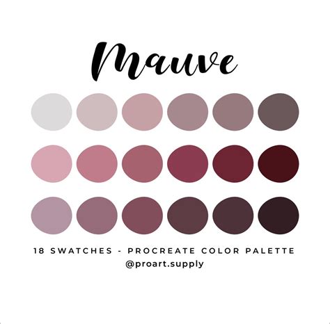 MAUVE PROCREATE Color Palette Hex Codes Pink Purple for - Etsy Hong Kong