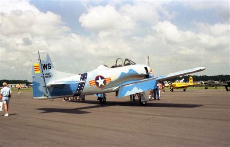 Florida Memory - T-28 "Trojan" Navy flight trainer aircraft, painted in ...