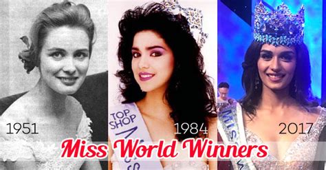 Full List of Miss World Winners (1951-2017)