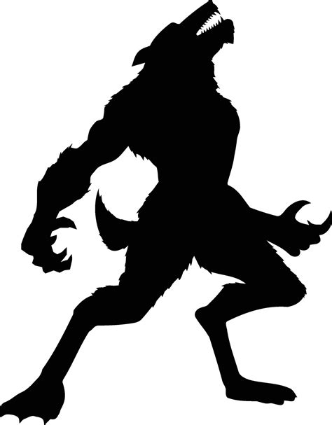 Black silhouette scary werewolf monster howling 29178659 Vector Art at ...