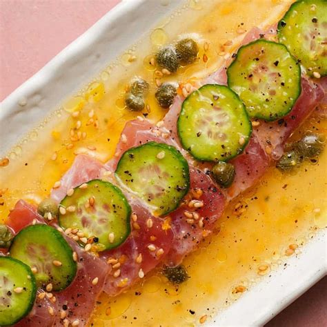 Tuna Crudo with Citrus Caper Vinaigrette | Lindsey Eats