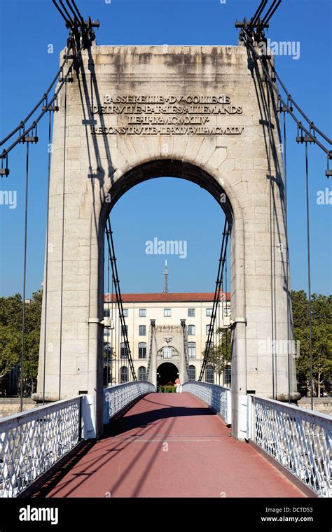 footbridge on Rhone river Stock Photo - Alamy