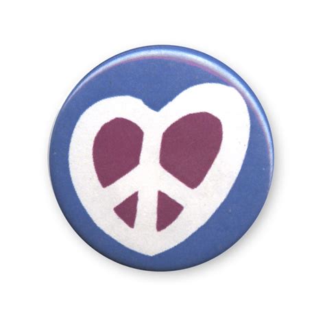 Heart Peace Symbol Button