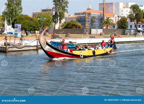 Aveiro, Portugal - July 17, 2019: a Group of Tourist in Moliceiro ...