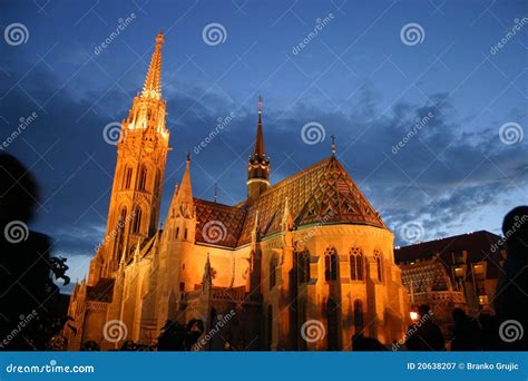 Matthias Church at night stock image. Image of city, hungarian - 20638207