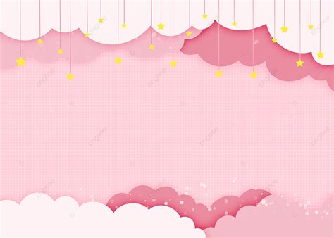 Pink Cute Baby Clouds Stars Background, Wallpaper, Pink Background ...