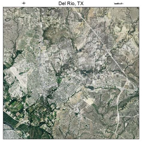 Aerial Photography Map of Del Rio, TX Texas