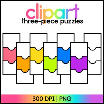 Puzzle Clipart - Blank Puzzle Clipart by The Bilingual Rainbow | TpT