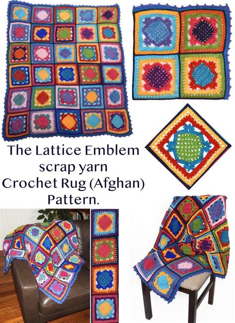 The Lattice Emblem Motif Afghan Rug, Crochet Pattern. in 2021 | Scrap ...