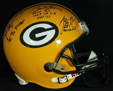 Aaron Rodgers, Brett Favre & Bart Starr Signed & Inscribed Packers Full ...