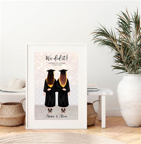 Graduation Print Best Friends Graduation Gift Personalized - Etsy