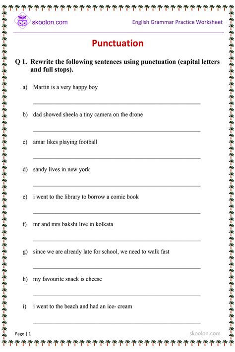 Punctuation (Capital letters and full stops) - skoolon.com