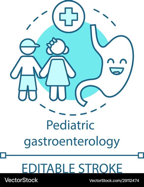 Pediatric gastroenterology concept icon Royalty Free Vector