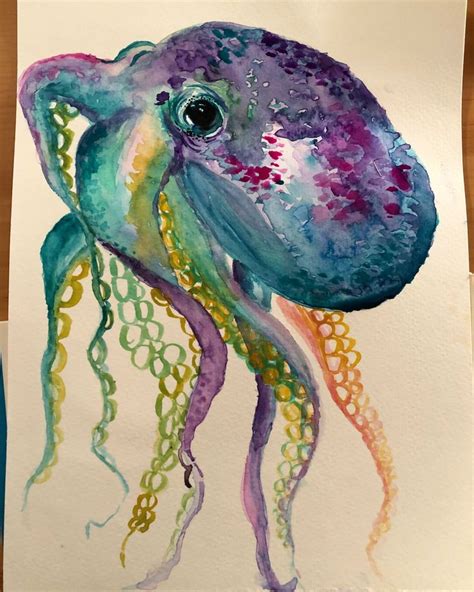 Colorful Octopus Watercolor painting by Stefanie Miller | Octopus art ...