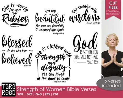 Strength of Women Bible Verse SVG and Cut Files for Crafters | Etsy