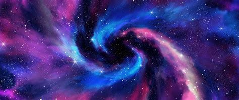 Spiral galaxy Wallpaper 4K, Milky Way, Stars, Deep space