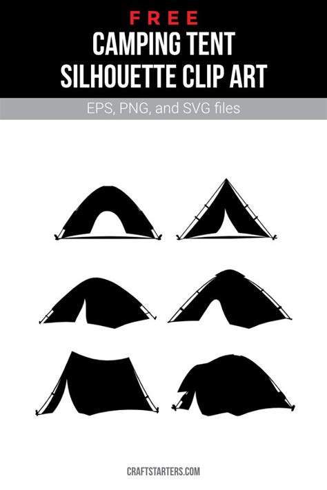 Free Camping Tent Silhouette Clip Art in 2021 | Silhouette clip art ...