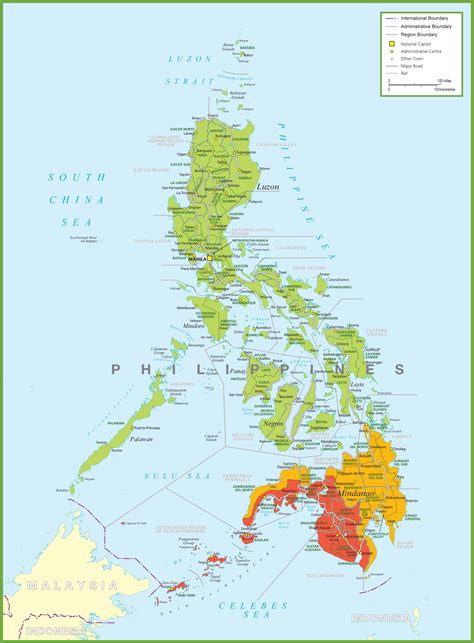 Large detailed map of Philippines