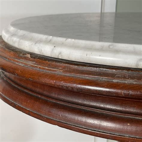 OVAL MARBLE SIDE TABLE