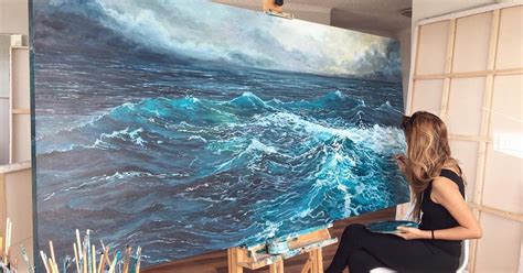 Paintings of Waves by Vanessa Mae Capture Motion of the Splashing Sea