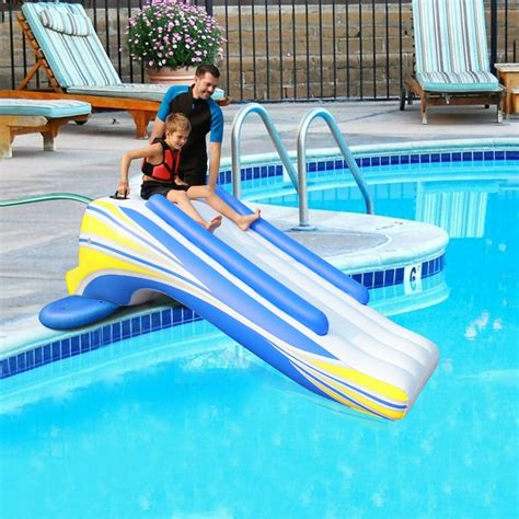 106.25" Blue and Yellow Inflatable Swimming Pool Slide - Walmart.com ...