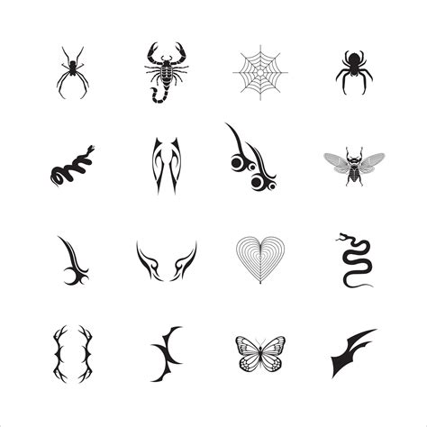 Tribal Vector Tattoo Elements, hippie icons, suitable for tattoo art ...