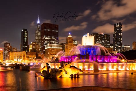 Buckingham Fountain at Night Chicago Picture Chicago Art - Etsy