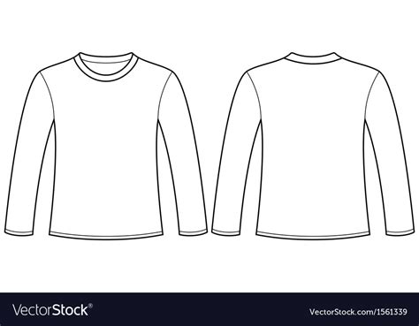 Long-sleeved t-shirt template Royalty Free Vector Image