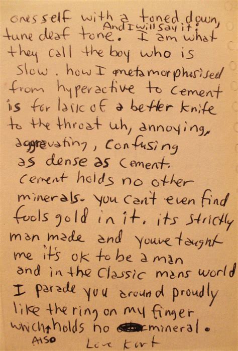 part 2 Kurt Cobain written to Courtney Love. A letter taken from his ...