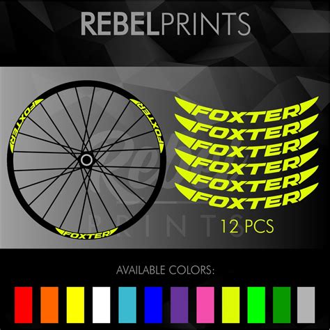 FOXTER (12 pcs) Wheel Rim Sticker Decal Vinyl for Mountain Bike and ...