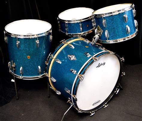 Ludwig WFL 22,13,16,5.5 x14 drum set Blue Sparkle 50s. | Reverb Ludwig ...