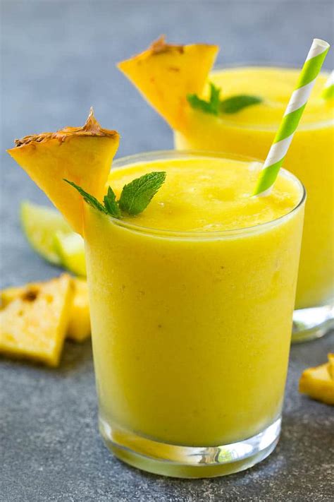 mango pineapple smoothie recipe with frozen fruit - Thresa Corley