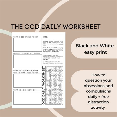 Question Your OCD Worksheet ERP Worksheet CBT Exercise - Etsy UK