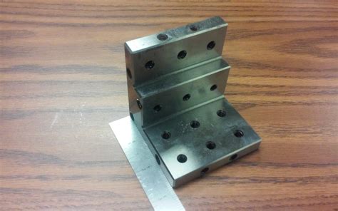 ANGLE PLATE 3x3x3" stepped,Precision Ground w. tapped holes 0.0002" #P ...