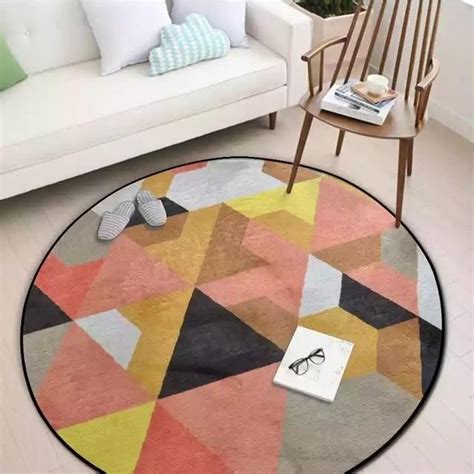 Colorful Round Geometric Design Area Rug A Multiple Sizes | Rugs on ...